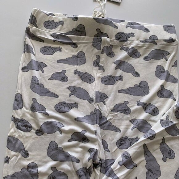 Kate Quinn Organics Gray Seals Bamboo Leggings 6 Years - Picture 3 of 7